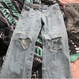 Fashion Nova Light Blue Women's Wide Leg Jeans